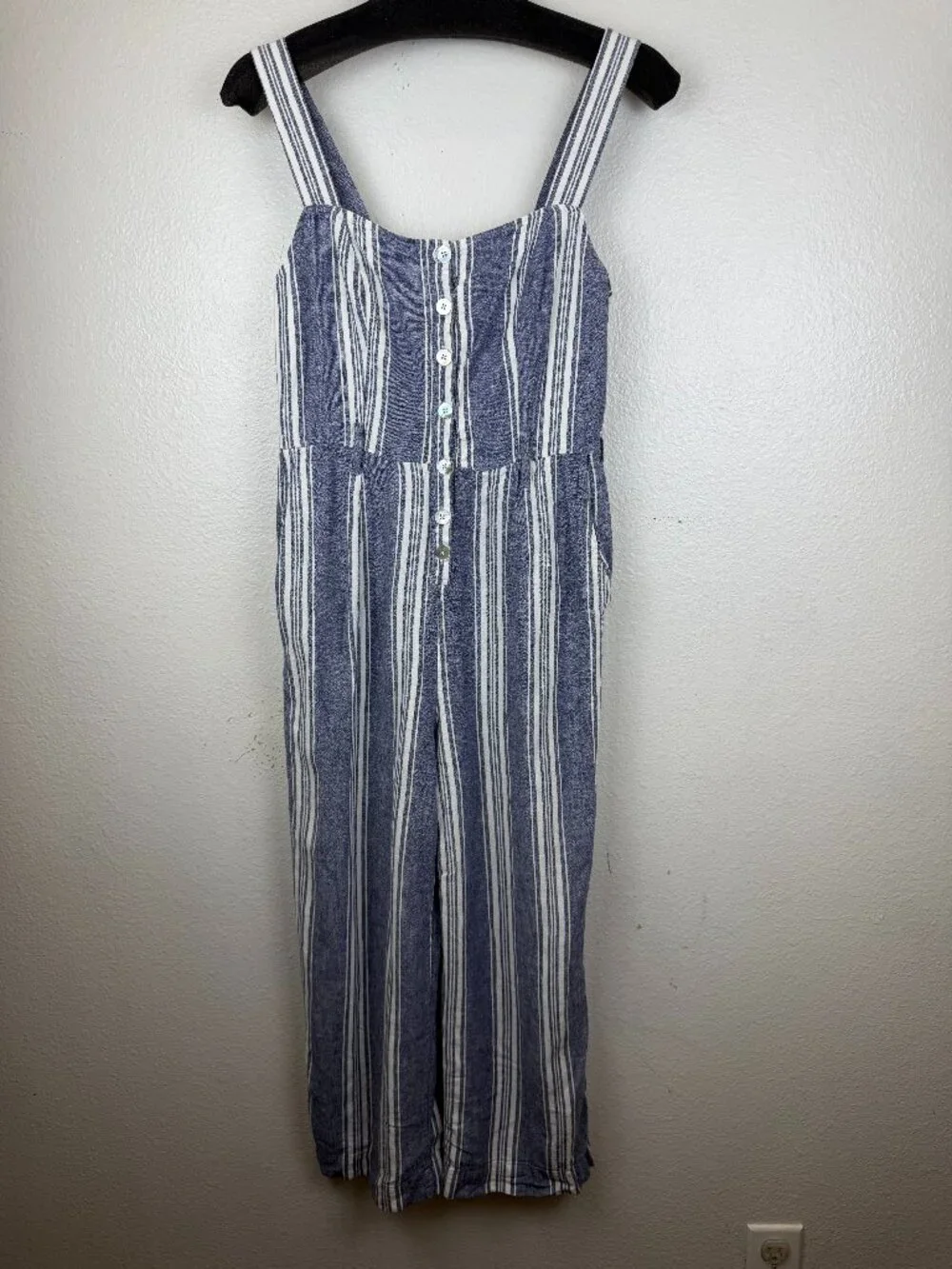 RAILS Kyra Seaport Striped Wide Leg Linen Blend Jumpsuit sz‎ S